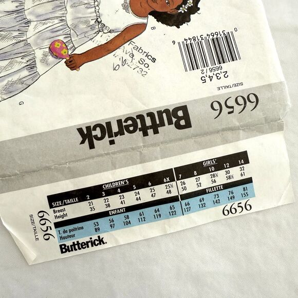 Butterick Sewing Pattern 6656 Toddler Slips Camisole Petticoat Pattern Sz 2-5 - Picture 2 of 3